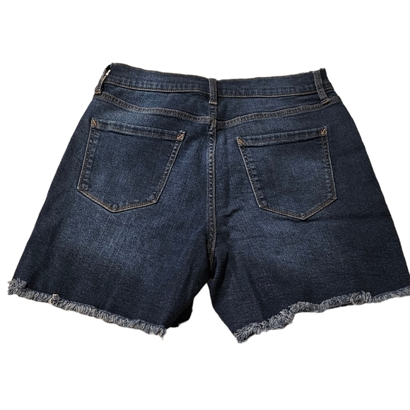 a.n.a High Rise Midi Denim Jean Shorts 91% Cotton 8% Polyester 1% Spandex Sz 10 - Picture 2 of 5